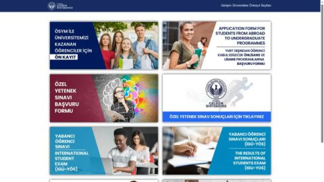 Gelişim Üniversitesi Önkayıt Sayfası