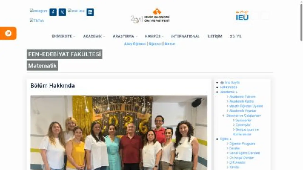 Department of Mathematics | İzmir University of Economics