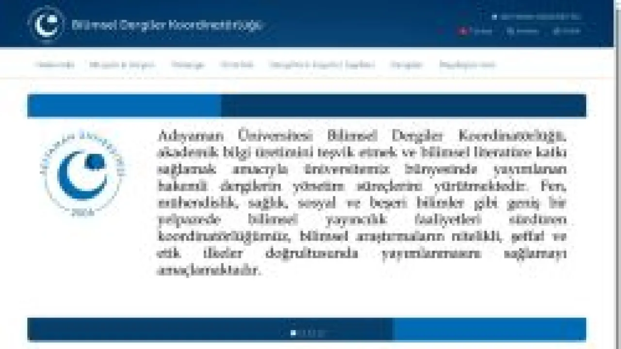 Bilimsel Dergiler Koordinatörlüğü | ADYÜ