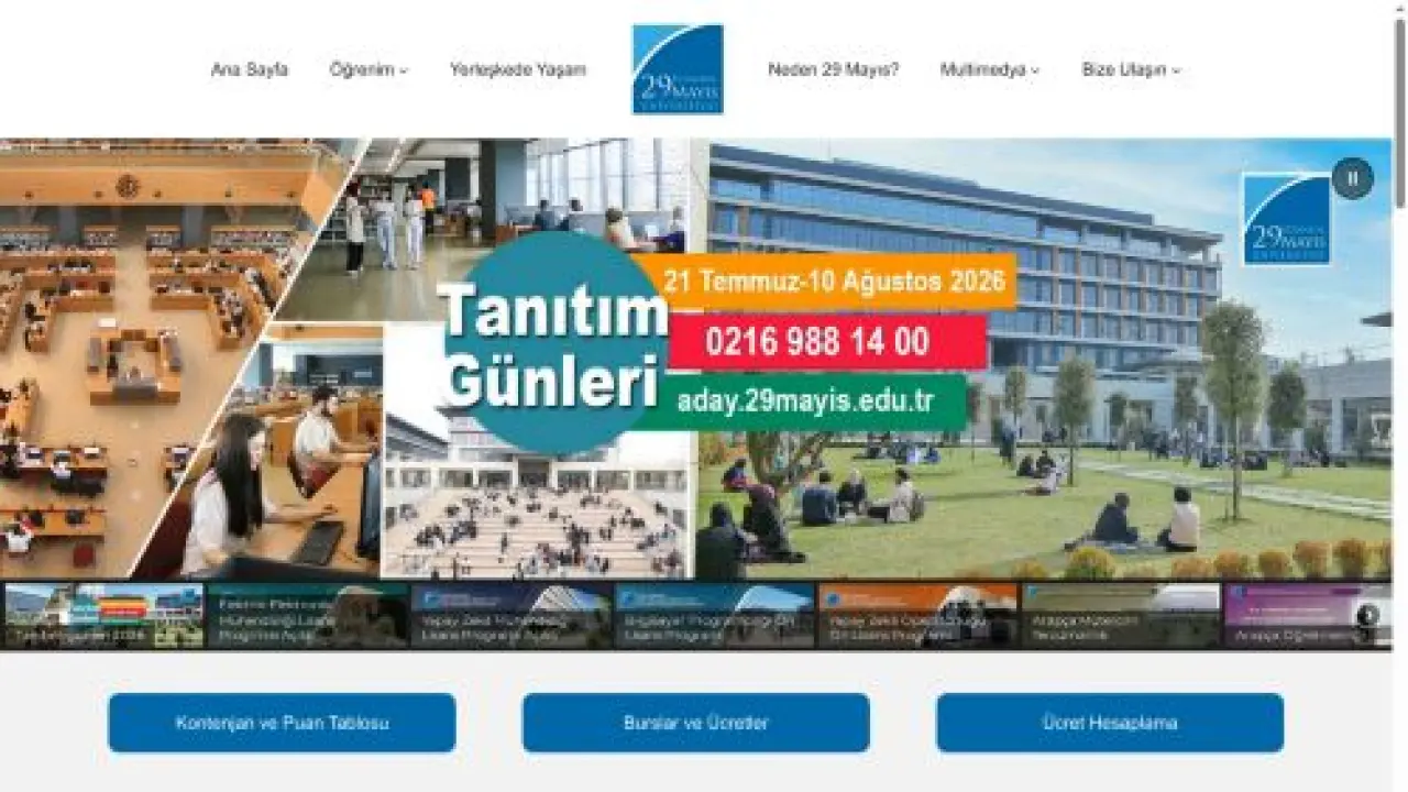 Aday öğrenciler için İstanbul 29 Mayıs Üniversitesi hakkında bilgilendirme sayfası - İstanbul 29 Mayıs Üniversitesi - Aday Öğrenci Sayfası