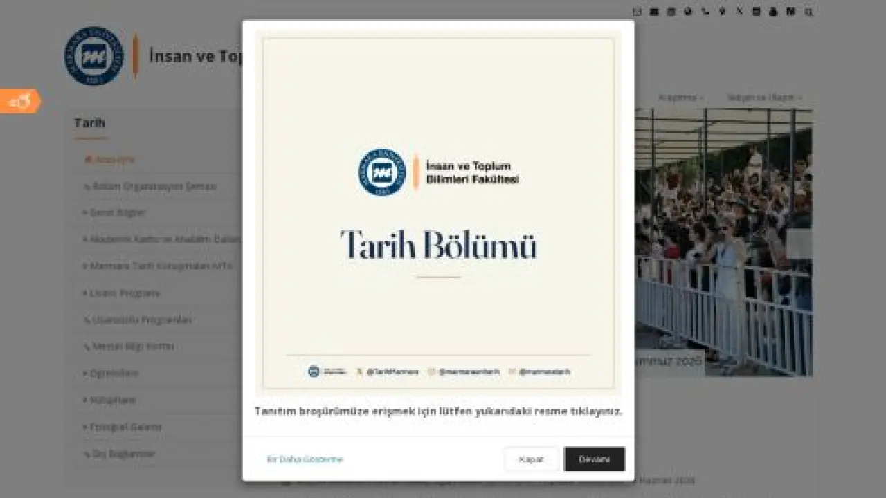 Marmara Üniversitesi - Tarih - İnsan ve Toplum Bilimleri Fakültesi